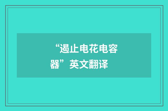 “遏止电花电容器”英文翻译