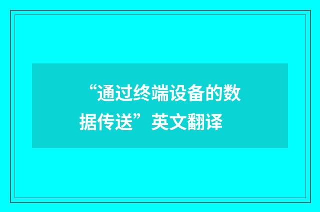 “通过终端设备的数据传送”英文翻译