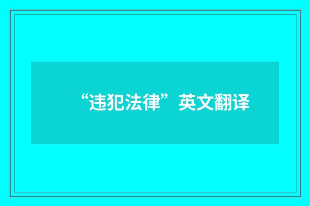 “违犯法律”英文翻译