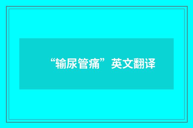 “输尿管痛”英文翻译