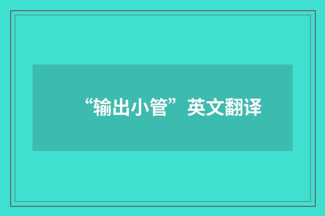 “输出小管”英文翻译
