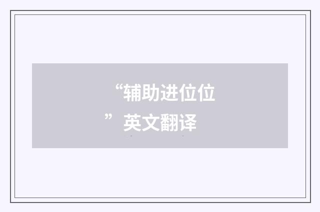 “辅助进位位”英文翻译