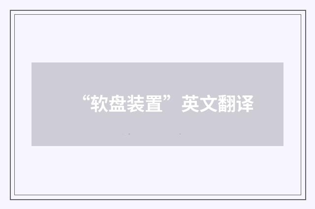 “软盘装置”英文翻译