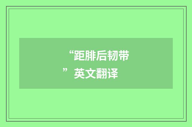 “距腓后韧带”英文翻译