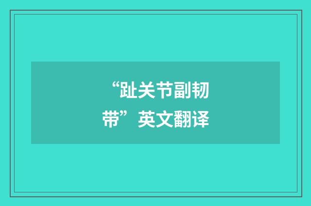 “趾关节副韧带”英文翻译