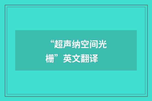 “超声纳空间光栅”英文翻译