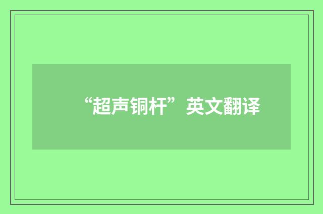 “超声铜杆”英文翻译