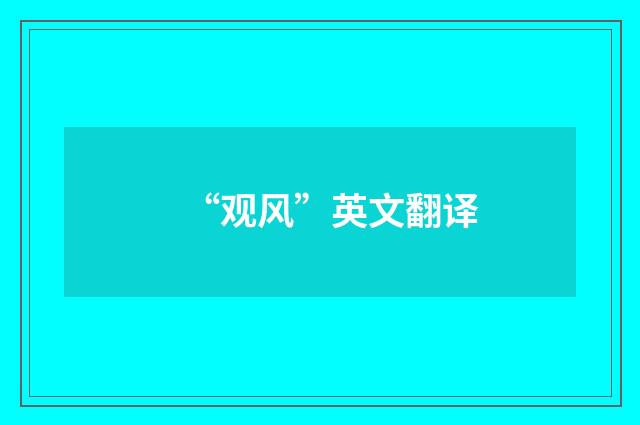 “观风”英文翻译