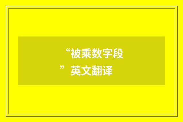“被乘数字段”英文翻译