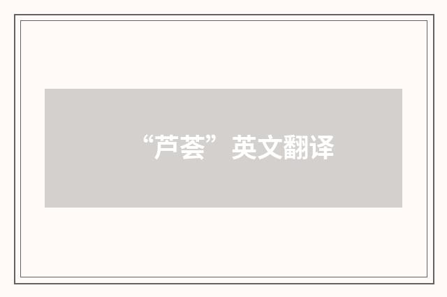 “芦荟”英文翻译