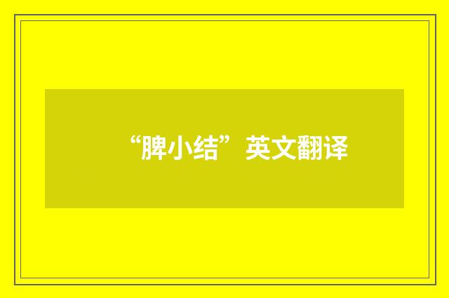 “脾小结”英文翻译