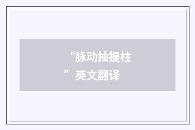 “脉动抽提柱”英文翻译