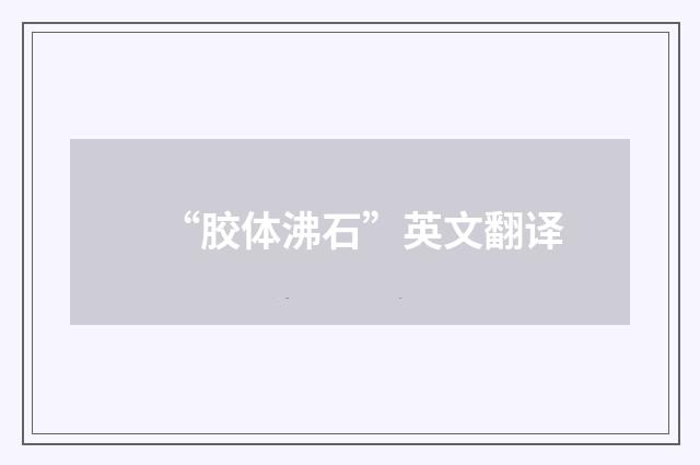 “胶体沸石”英文翻译