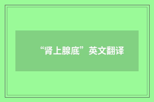 “肾上腺底”英文翻译