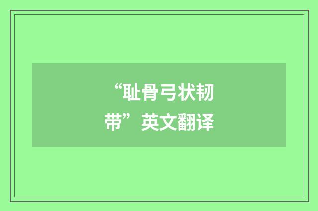 “耻骨弓状韧带”英文翻译