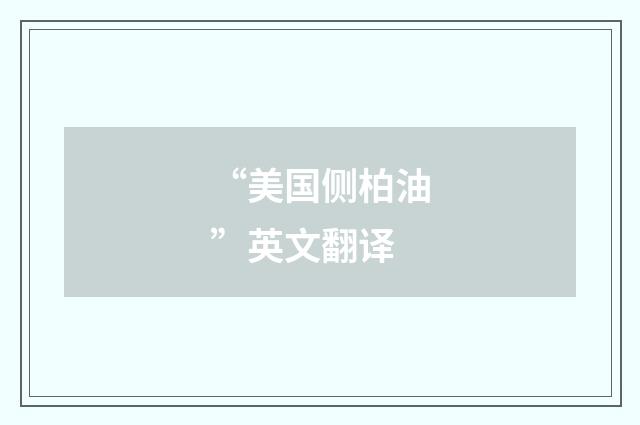 “美国侧柏油”英文翻译