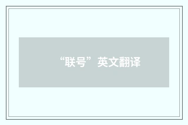 “联号”英文翻译