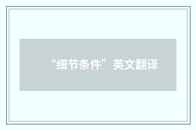 “细节条件”英文翻译