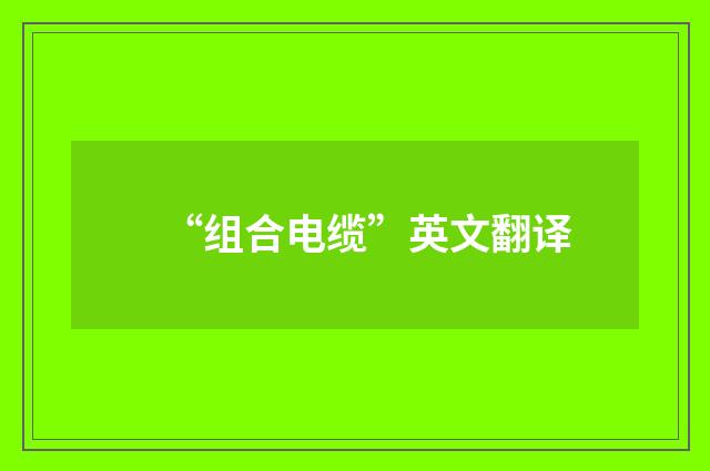 “组合电缆”英文翻译