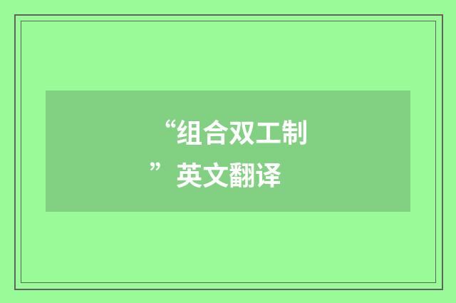 “组合双工制”英文翻译
