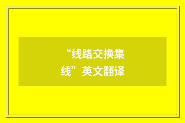 “线路交换集线”英文翻译