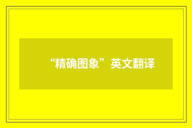 “精确图象”英文翻译