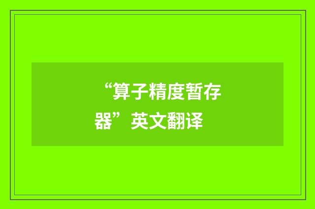 “算子精度暂存器”英文翻译