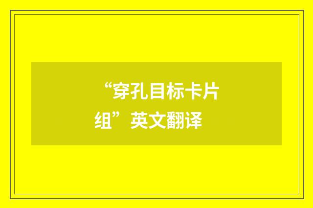 “穿孔目标卡片组”英文翻译
