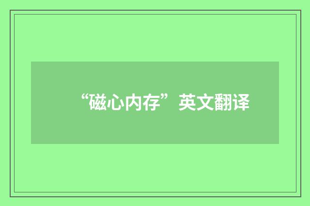 “磁心内存”英文翻译