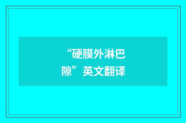 “硬膜外淋巴隙”英文翻译