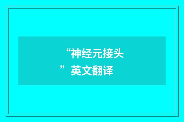 “神经元接头”英文翻译