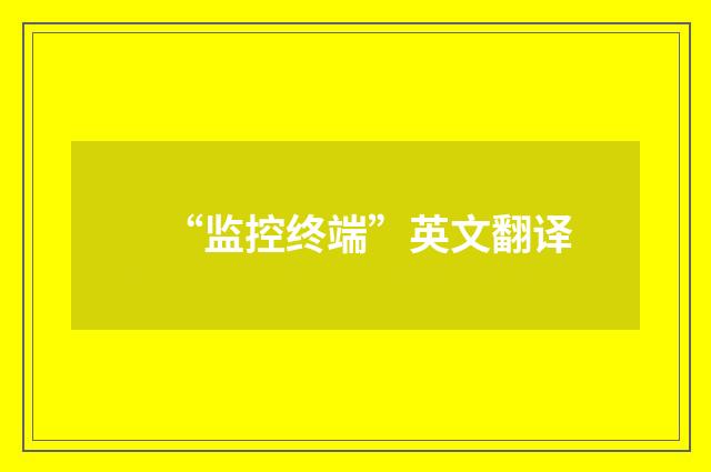 “监控终端”英文翻译