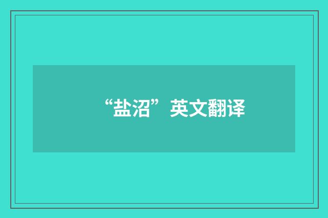 “盐沼”英文翻译