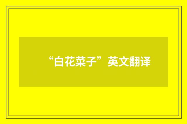 “白花菜子”英文翻译