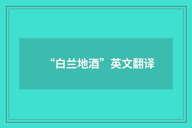 “白兰地酒”英文翻译