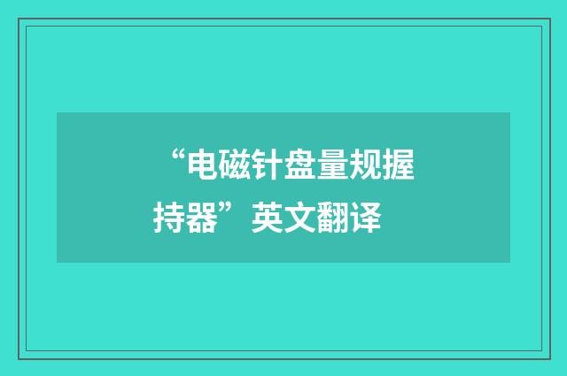 “电磁针盘量规握持器”英文翻译