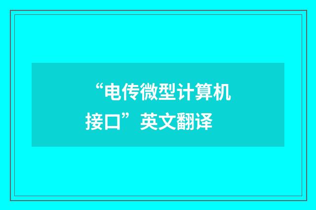“电传微型计算机接口”英文翻译