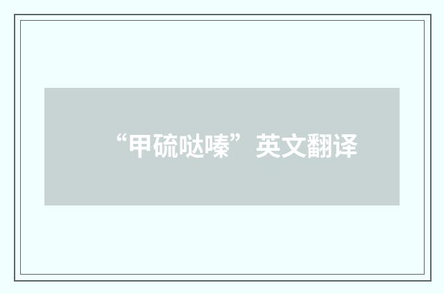 “甲硫哒嗪”英文翻译