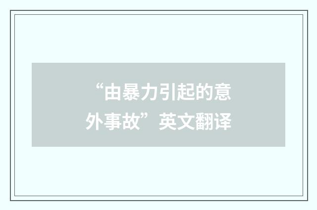 “由暴力引起的意外事故”英文翻译