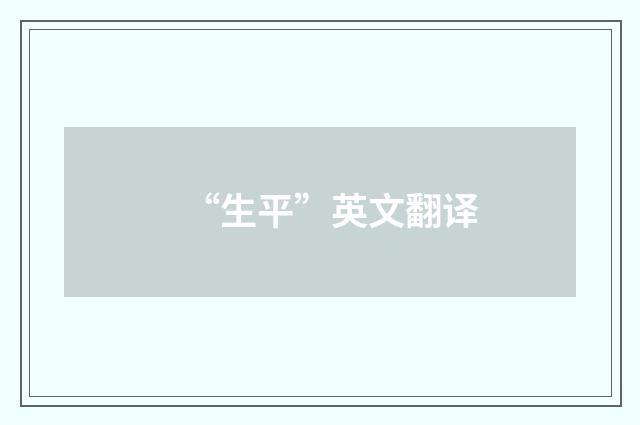 “生平”英文翻译