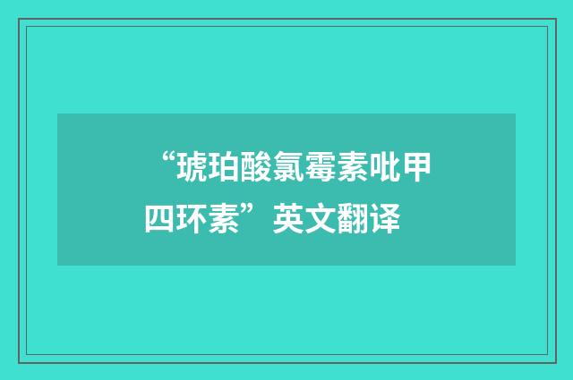 “琥珀酸氯霉素吡甲四环素”英文翻译