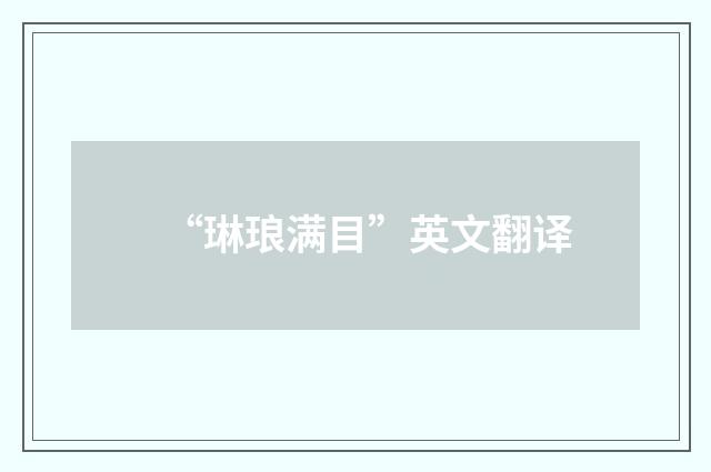 “琳琅满目”英文翻译