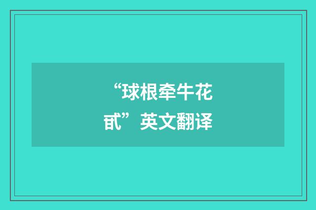 “球根牵牛花甙”英文翻译