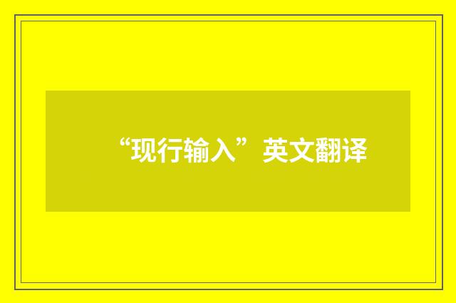 “现行输入”英文翻译