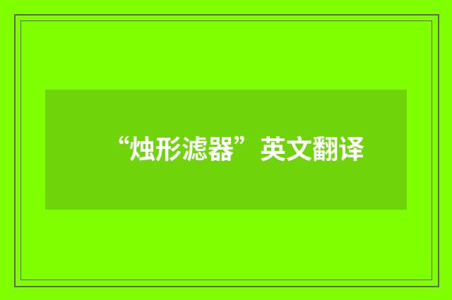 “烛形滤器”英文翻译