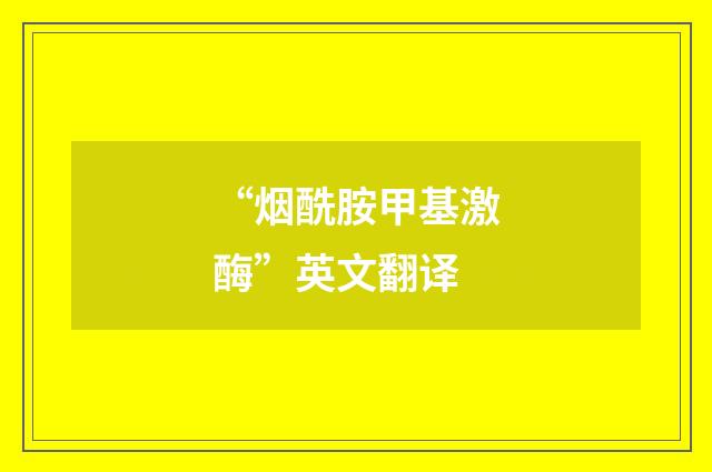 “烟酰胺甲基激酶”英文翻译