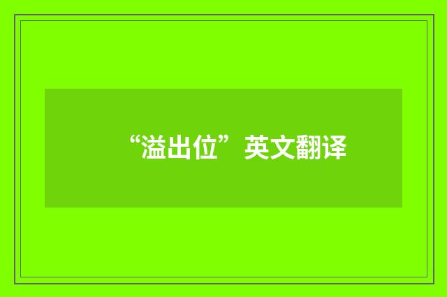 “溢出位”英文翻译