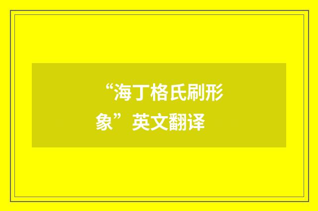 “海丁格氏刷形象”英文翻译