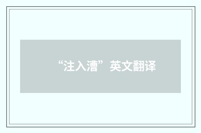“注入漕”英文翻译