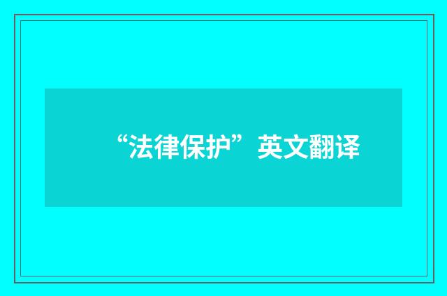 “法律保护”英文翻译
